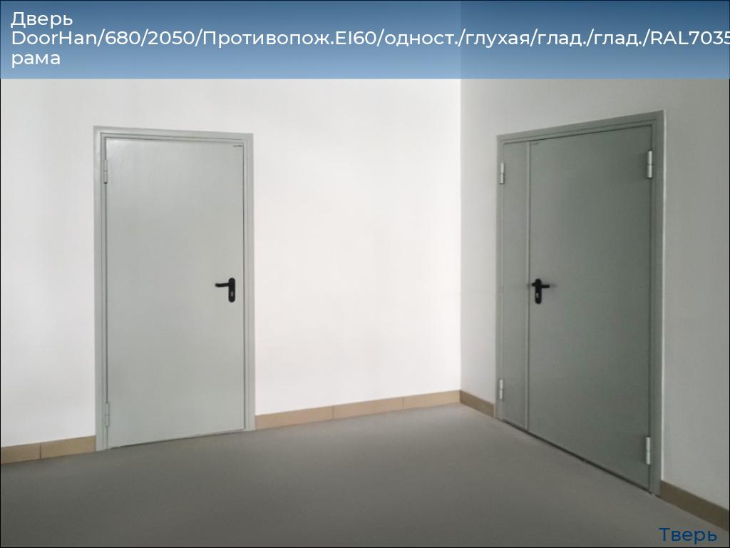 Дверь DoorHan/680/2050/Противопож.EI60/одност./глухая/глад./глад./RAL7035/прав./угл. рама, tver.doorhan.ru