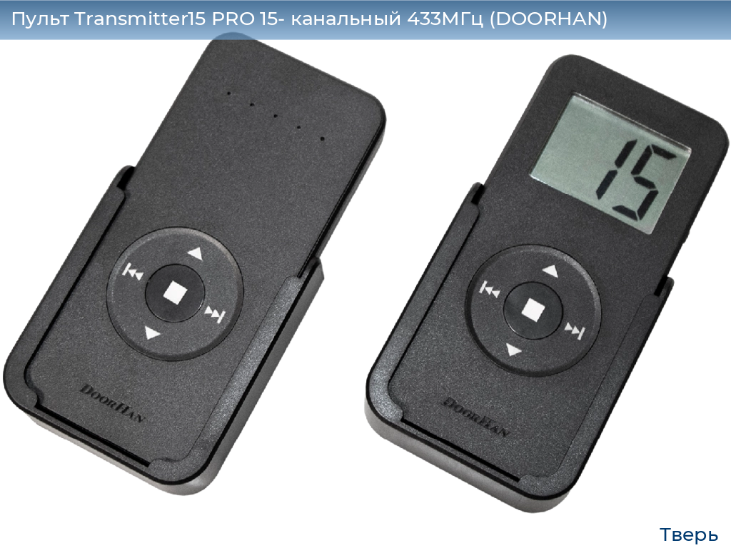 Пульт Transmitter15 PRO 15- канальный 433МГц (DOORHAN), tver.doorhan.ru