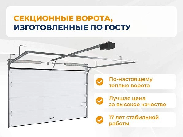 Cекционные ворота 2800х3000 мм белые DoorHan RSD02, tver.doorhan.ru